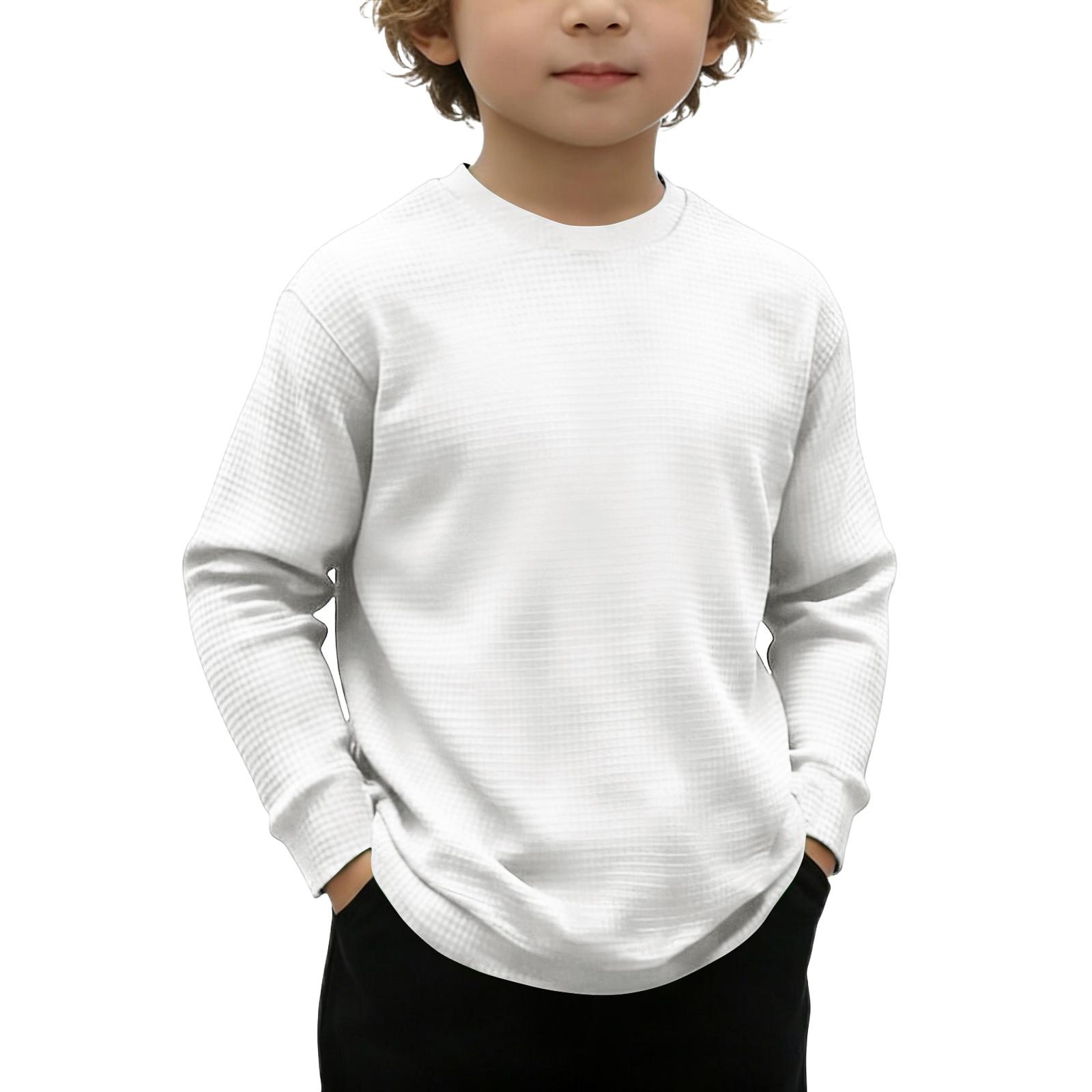 

Children s Printed Long Sleeve O-Neck Top Daily Casual T-shirt 160 белый