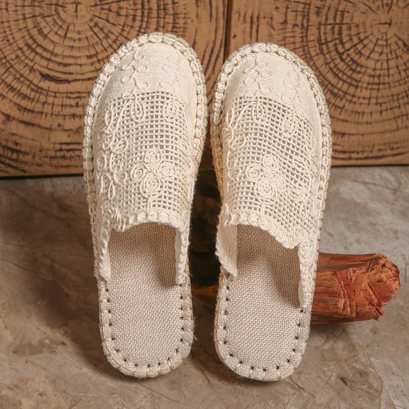 Fashion Weave Mesh Flats Women Slippers Casual New Mules Shoes Cozy Platform Slingback Sandals 2025 Summer Flip Flops Walking Zapatillas