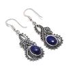 Natural Lapis Lazuli Gemstone 925 Sterling Silver Jewelry Earring 1.97" AE-11920