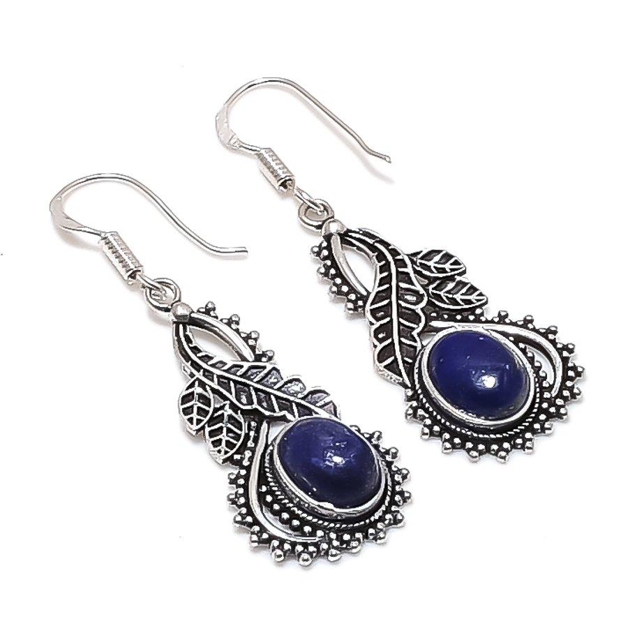

Natural Lapis Lazuli Gemstone 925 Sterling Silver Jewelry Earring 1.97 AE-11920