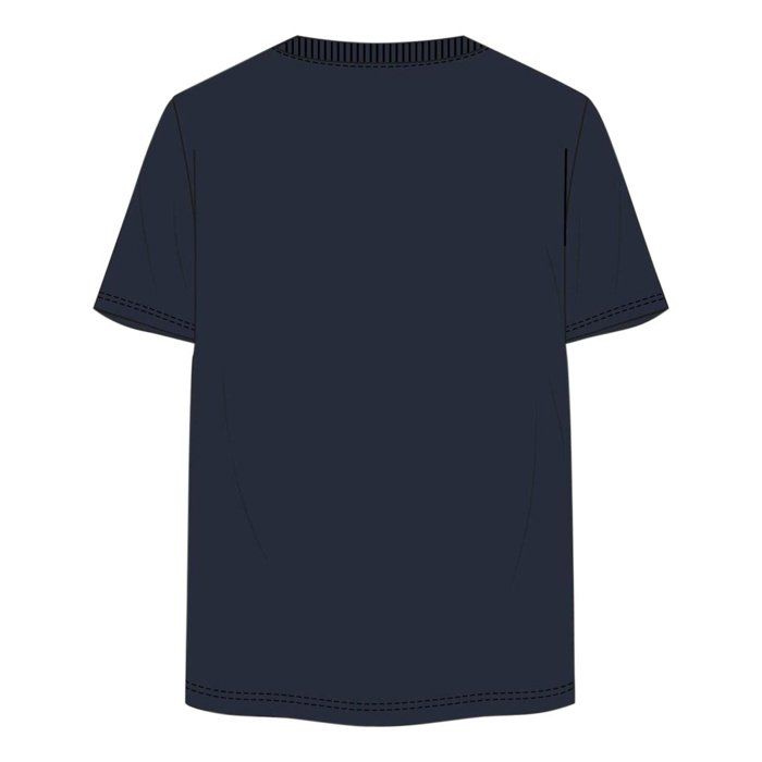 T-shirt en coton marine imprimé son goku coupe droite col rond