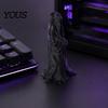 Exquisite Texture Statue 3D Printed Faceless Statue, Mysterious Hooded Figurine, Minimalist Art Sculpture for Desk Dark Style Bookshelf,