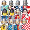 Military Building Blocks Medieval Solider Figures Gifts Toys Weapons Shield Holy Roman Saint Lazarus Jerusalem Knight Legion MOC