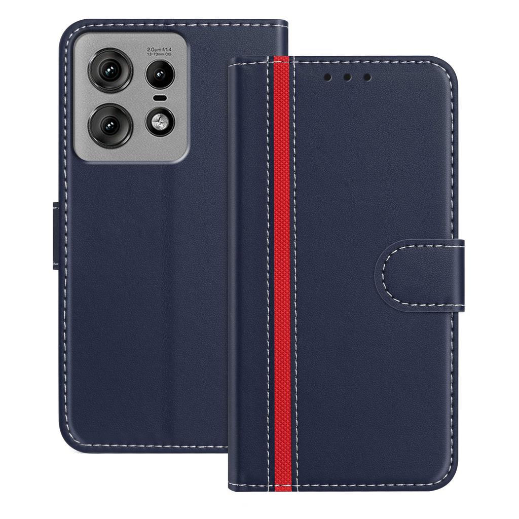 For Motorola Edge 50 Pro 5G Phone Cases Wallet Stand Color Splicing Leather Cover with Magnetic Clasp
