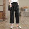 ZANZEA Womens Summer Loose Casual Drawstring Cropped Pants