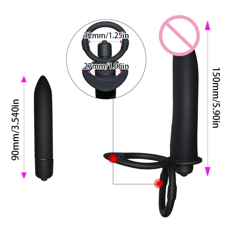 Sexuální hračky s dvojitým penetračním vibrátorem Strapon Dildo Vibrační popruh na analplug pro muže Sexuální hračky pro dospělé