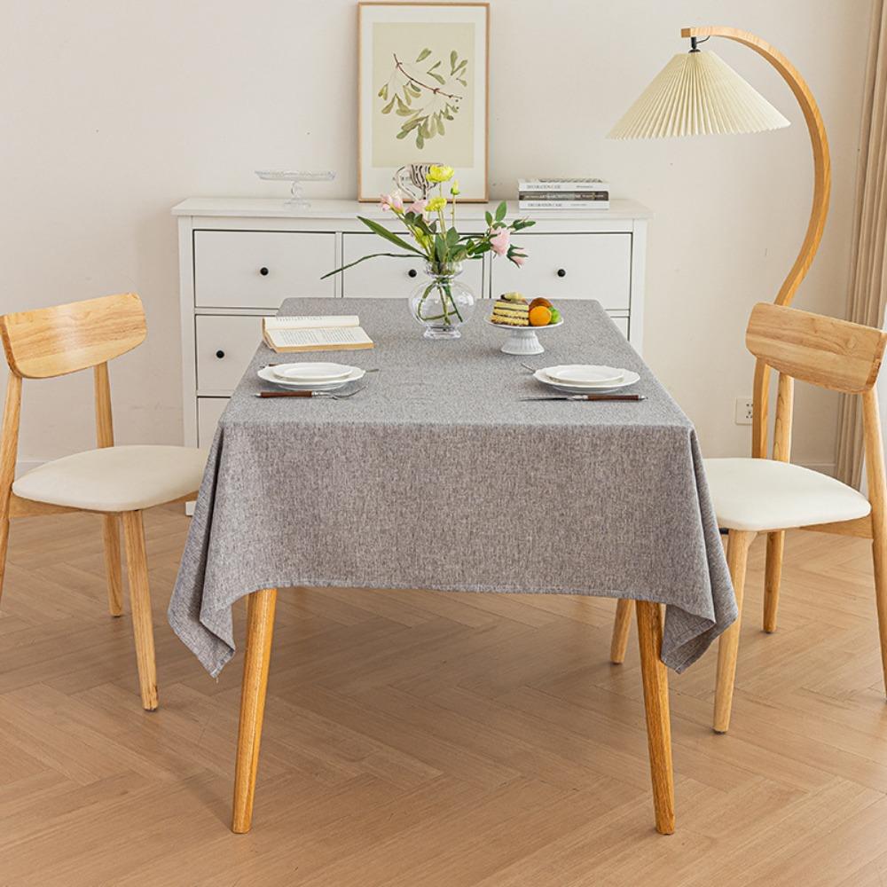 Dustproof Table Cover Waterproof Table Decor Cloth Cotton Linen Tablecloth  Kitchen