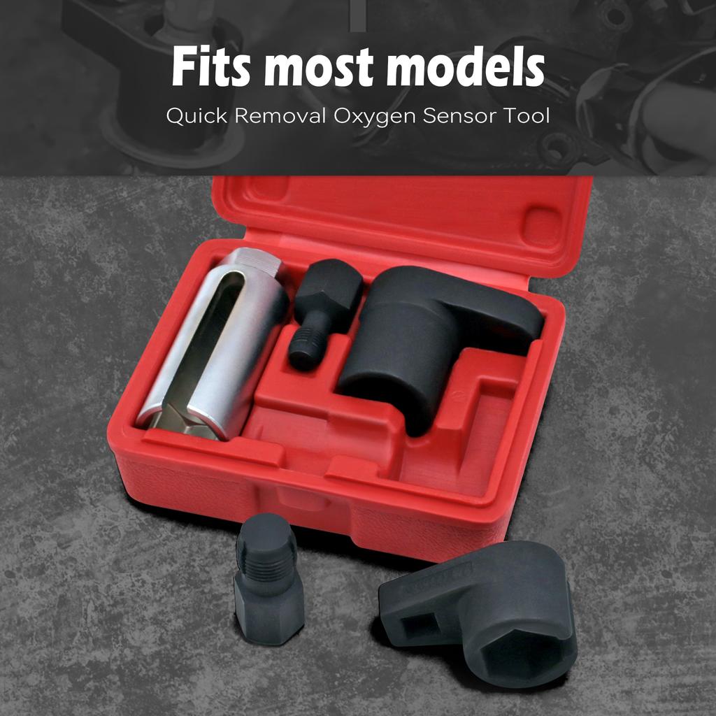5pcs/set Oxygen Sensor Wrench Kit for Automotive O2 Socket Removal Install Offset Vacuum Sensor Socket Thread Chaser Hand Tool