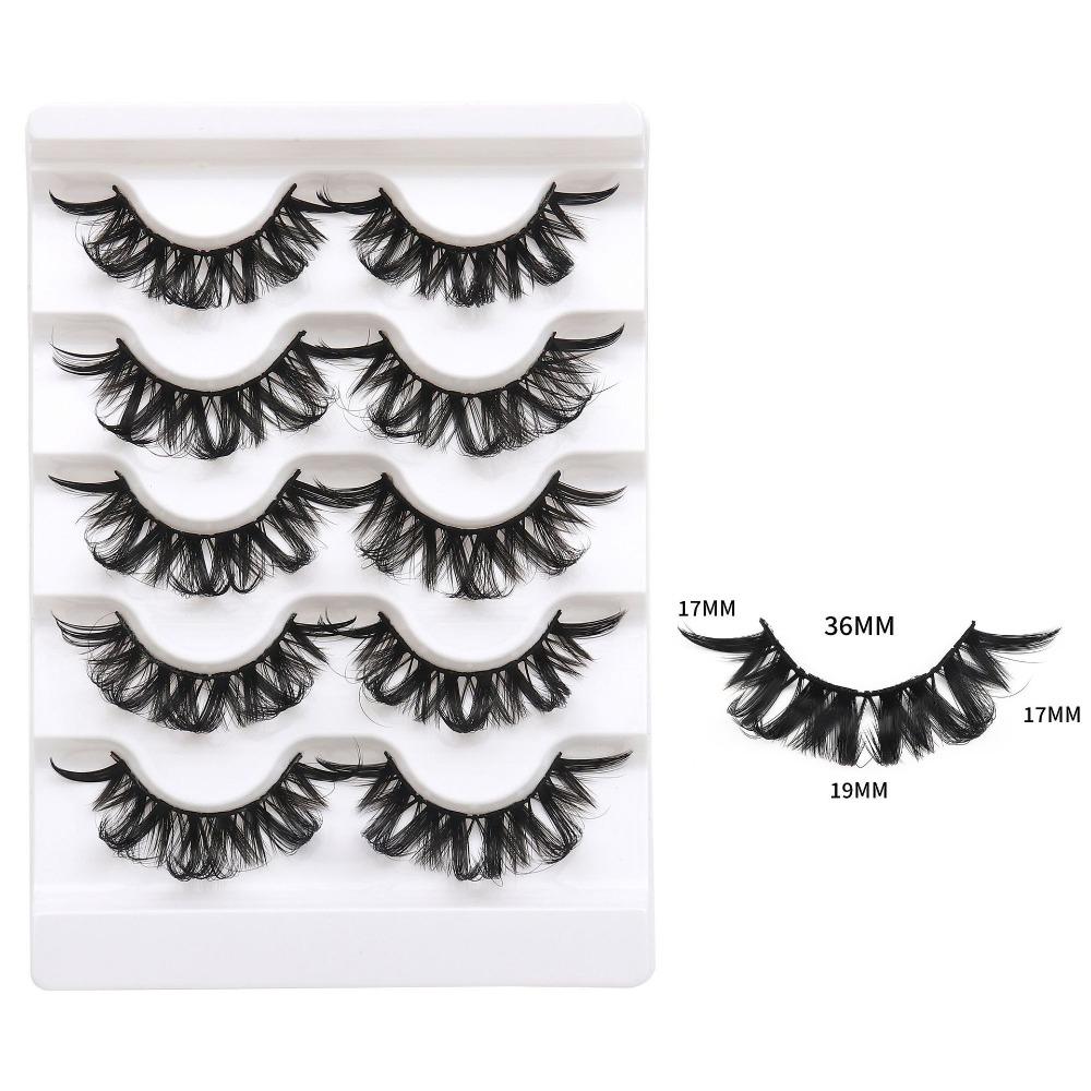 5Pairs Dense Fluffy False Eyelashes Lashes Extension D Curled Eyelashes  Grafting Lashes