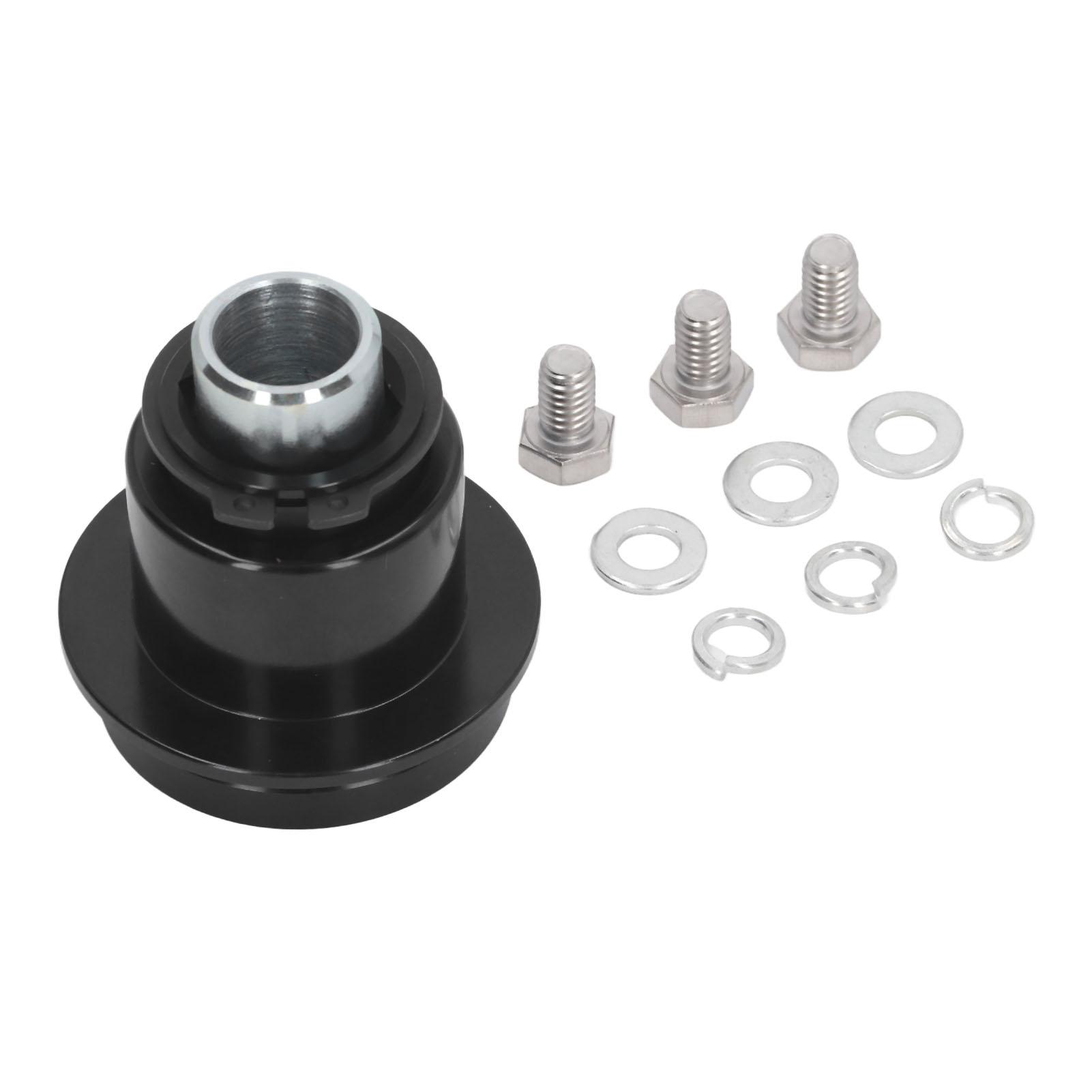 Car Steering Wheel Quick Release Black Aluminium Alloy 3 Holes 360 Degree Quick Release Bottom Base