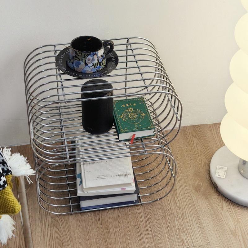 Wall Mounted Coffee Table Stainless Steel Side Tables Multifunctional Modern Tea Table Minimalist Luxury Living Room Tables