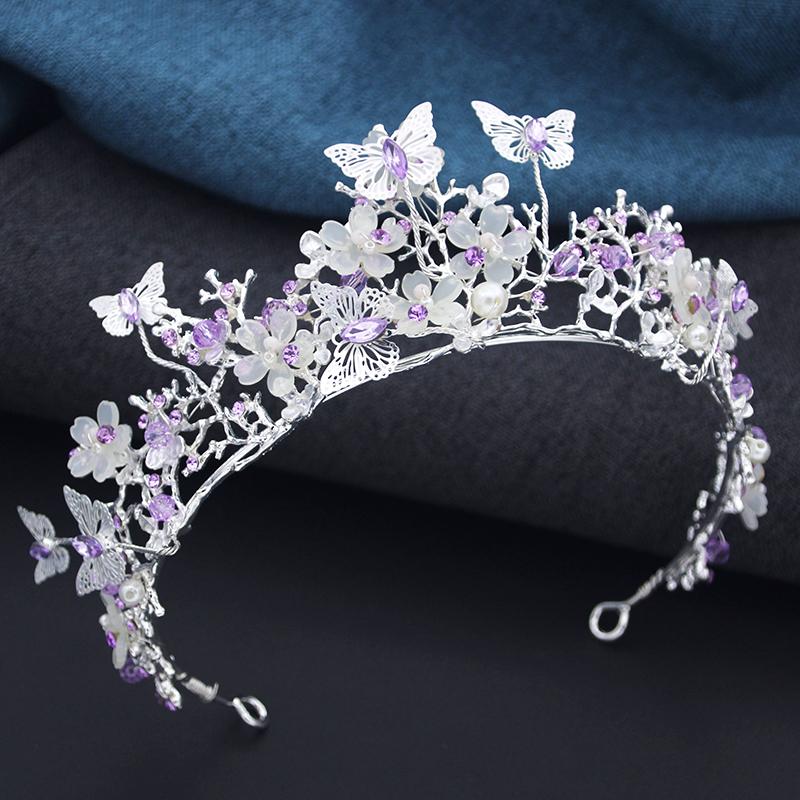 Luxury Wedding Crown Princess Tiaras and Crowns for Party Birthday Butterfly Tiara Hair Jewelry Bridal Dress Accessories