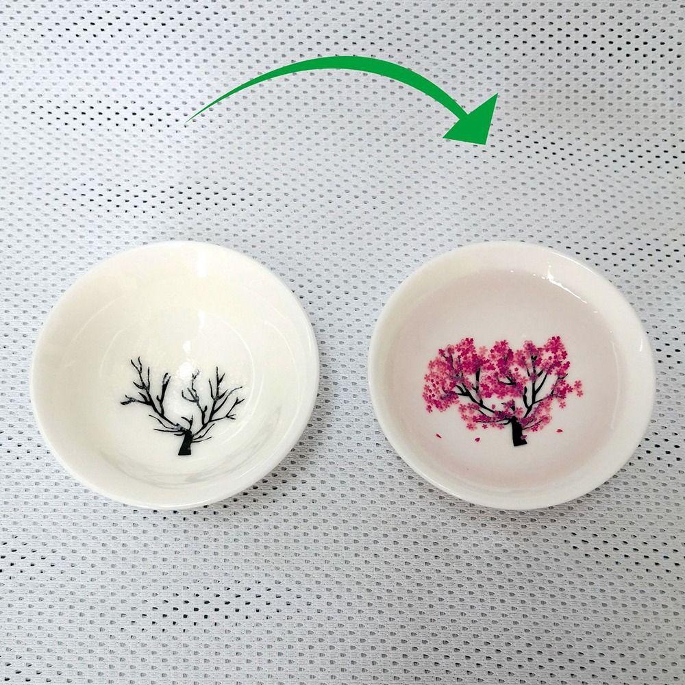 Creative Magic Sakura Cup Unique Flower Change Bowl Gift Color Changing Teacup Milk Tea
