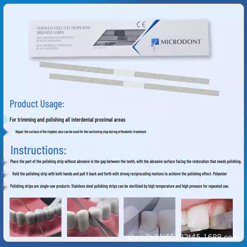 Bandelette de ponçage émail interproximal orthodontique dentaire micro-fine - Outil de meulage et de polissage.