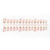 30pcs Valentine's Day Heart Rhinestone Fake Nails - Sweet, Cute, Handmade Wearable Tips
