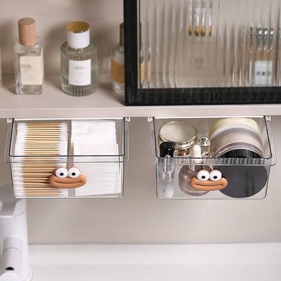 Schubladenstil Große Aufbewahrungsbox Schrank Transparentes Großmaul Cartoon Wattestäbchen Make-up-Baumwolle Badezimmer Ausziehbarer Aufbewahrungsregal