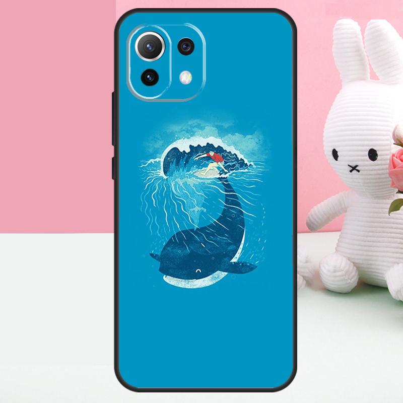 Whale Fish Wave Sea Case For Xiaomi 15 14 Ultra 13T 14T 15T 17 Pro Max POCO X7 Pro X5 X6 F5 F6 F7 F8 Ultra Funda