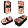 Japanese Sakura Kokeshi Doll Pencil Case Pencilcases Pen Box for Girls Boys Big Capacity Bag Students School Zipper Stationery
