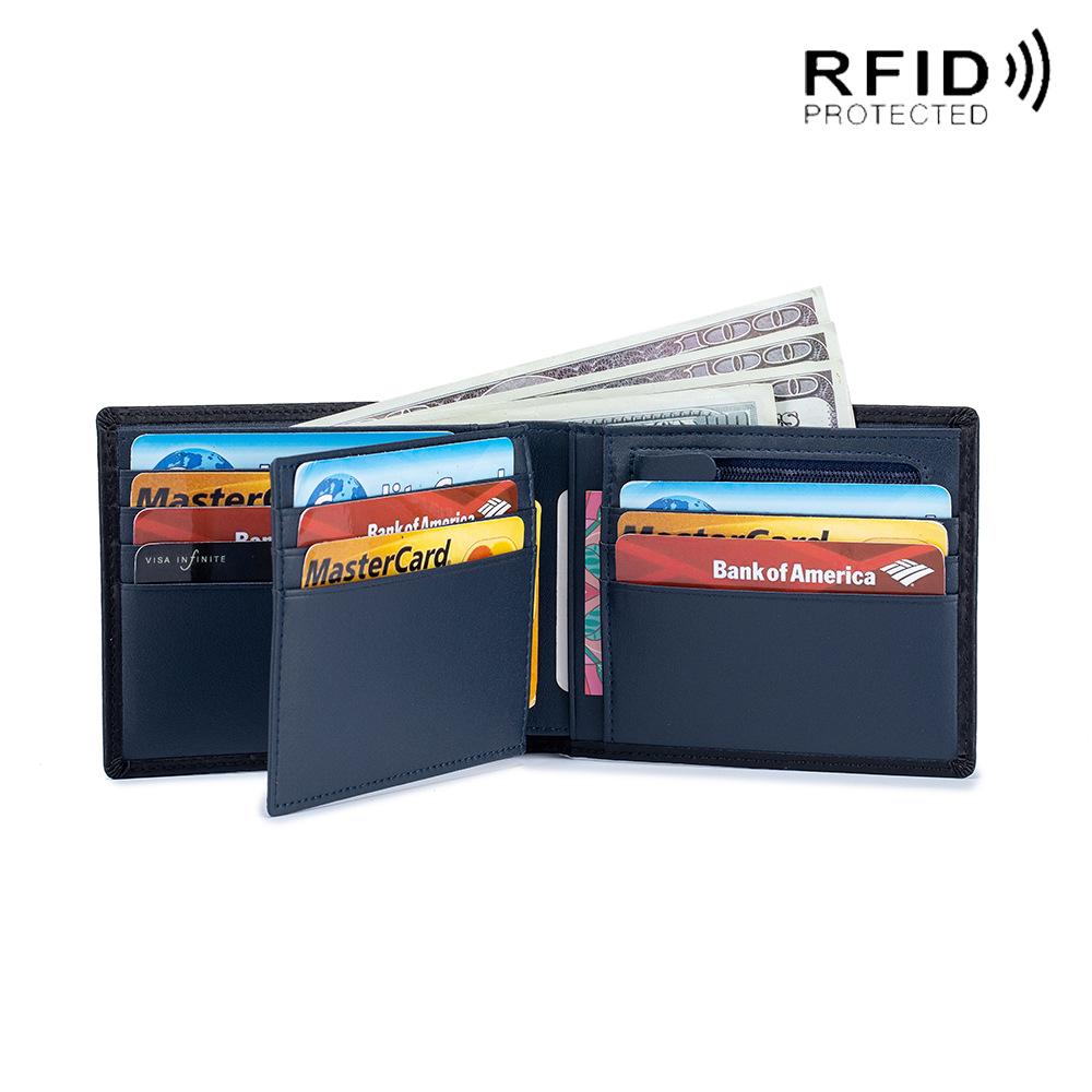 

Men s wallet, short wallet for Europe, America and Japan, multi-card change wallet. синий