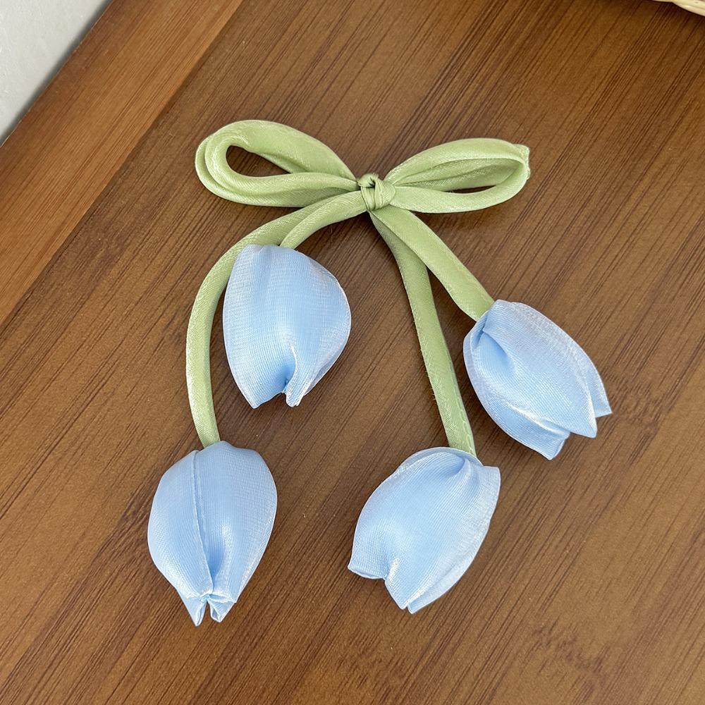 Versatile Chiffon Tulip Hair Clips Korean Style Pastel Floral Hair Clips Sweet Elegant Flower Bow Hairpin Girl Hair Accessories