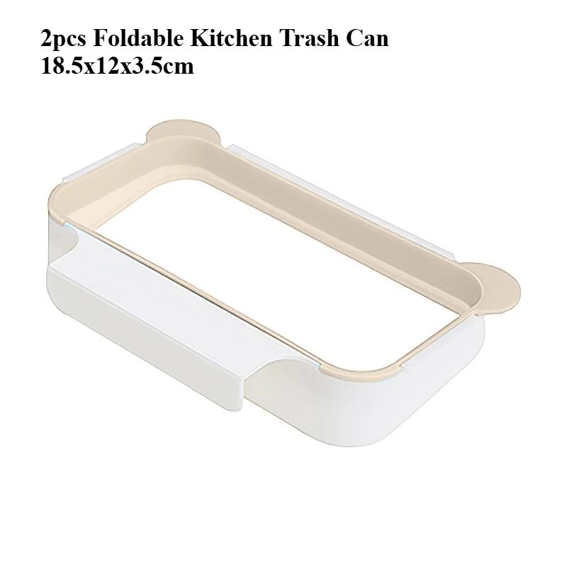 Foldable Kitchen Trash Can Trash Bin Hanging Trash Garbage Bag Waste Bin for Kitchen Storage Holders Racks
