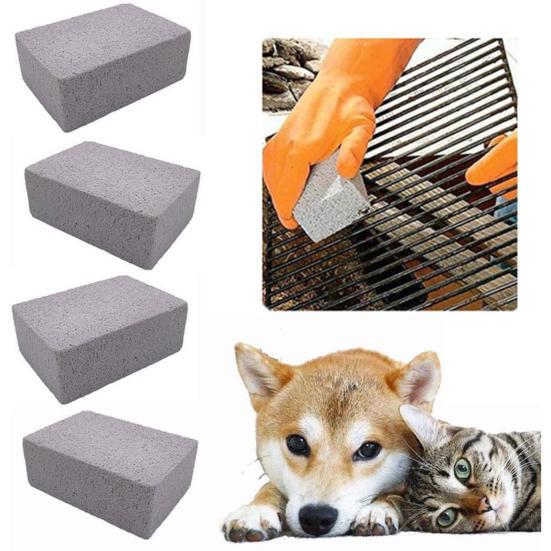 2 Stück Grillstein Breite Anwendung Effektiv Glaspulver Universell Ausgezeichnete Reibung