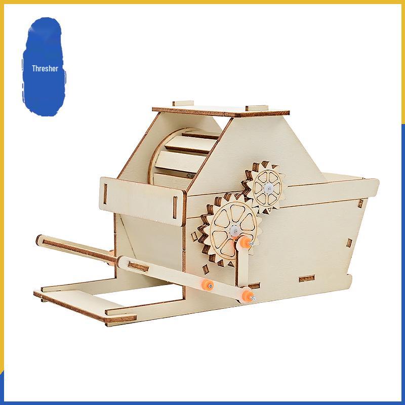 Nostalgic Retro DIY Threshing Machine Science Kit for Students
