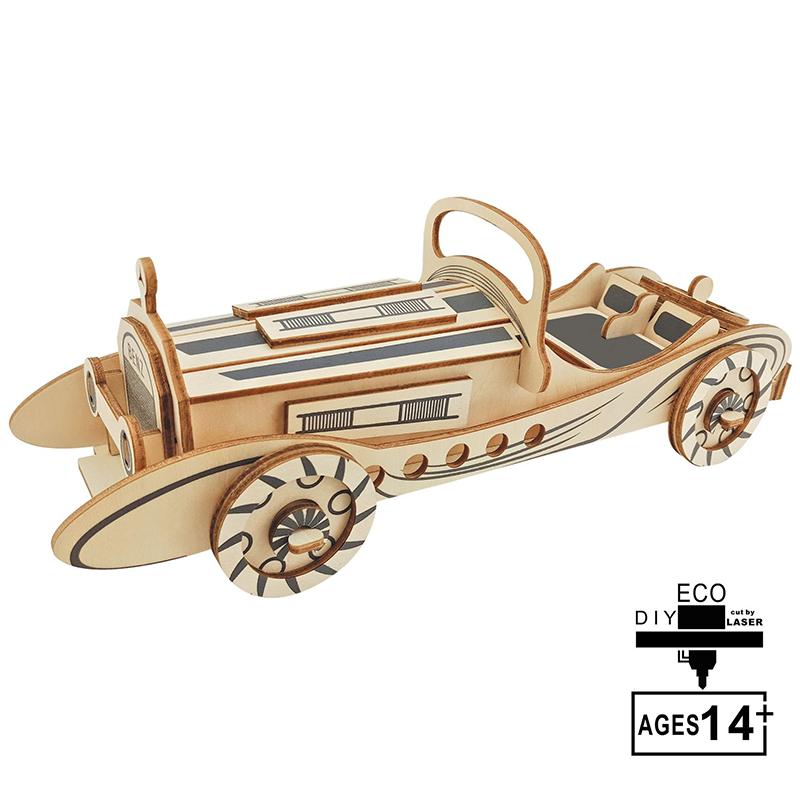 DIY Wooden Car Motorcycle 3D Assembly Model Board Toys Wooden Puzzle Board Car Model Educational Toys Craft Kits Desk Decoration
