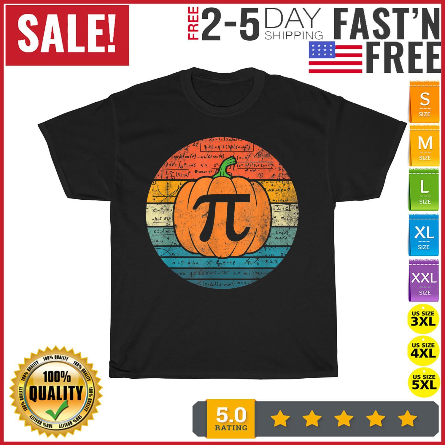Halloween Pumpkin Pie Math Funny Pi Day Thanksgiving Vintage T Shirt Mens Womens Tees Top Men Women S