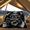 1pc Skull Snake Print Throw Blanket Polyester Fiber, Lightweight Flannel, Soft & Warm, All Season Use for Outdoor, Camping Digital Print