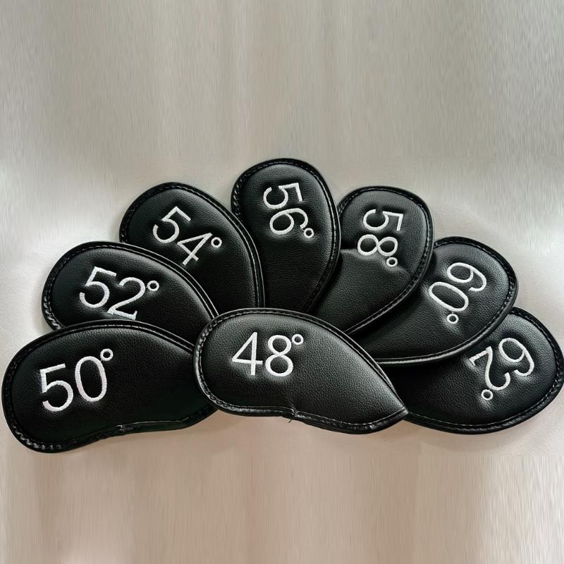 8pcs Golf Iron Head Cover Thick PU Leather Golf Head Cover Replacement Headcover Protective Cover Easy to Use