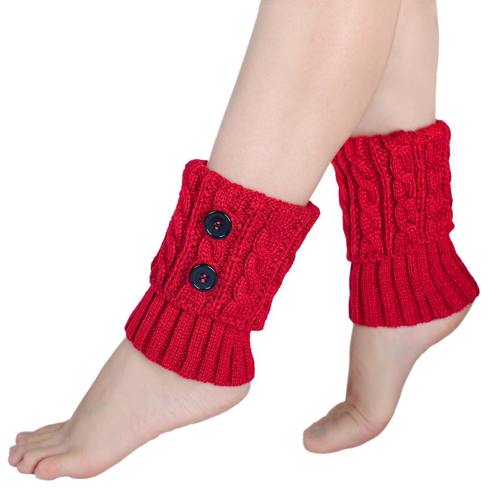 Grube wełniane skarpety ze skręcanymi guzikami na ochraniacze na palce i krótkie ochraniacze na buty na zimę dla ciepła