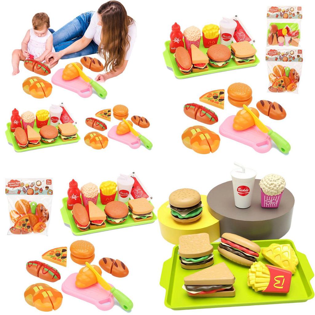 Creative Simulation Play Food Set For Kids Featuring Sandwich Burger And Fries