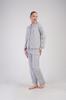Women's Interlock Pajama Long Pants Collar XXL Vienetta Button-up