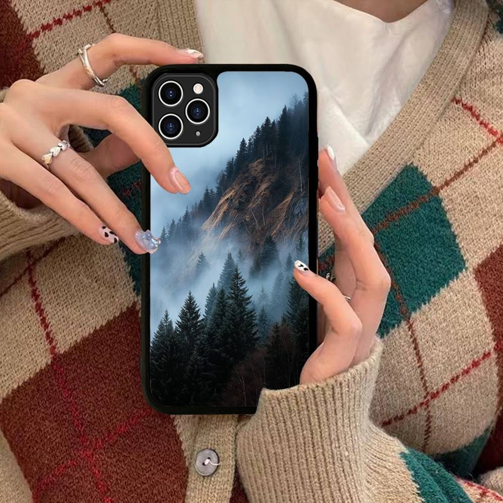 Mountain Forest Phone Case Wireless Charging PC+TPU For IPhone 11 12 13 14 15 16 17 Pro Max Plus Case