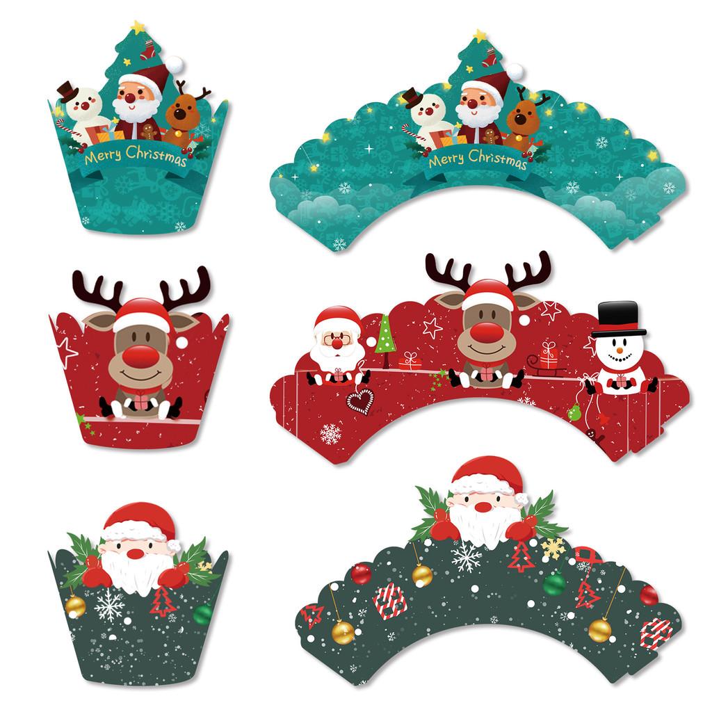 Christmas Decoration Cake Paper Flags Cards For Festive Party Celebration Prop