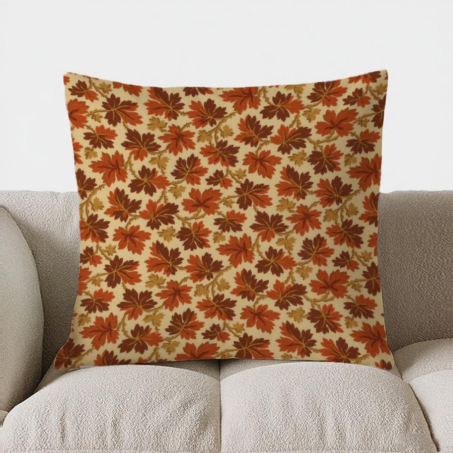 Home Decor Autumn-Themed Bow & Pumpkin Patterned Pillow Pattern Cushion Cover Suitable For Sofa Bedroom Car Pillow Cover