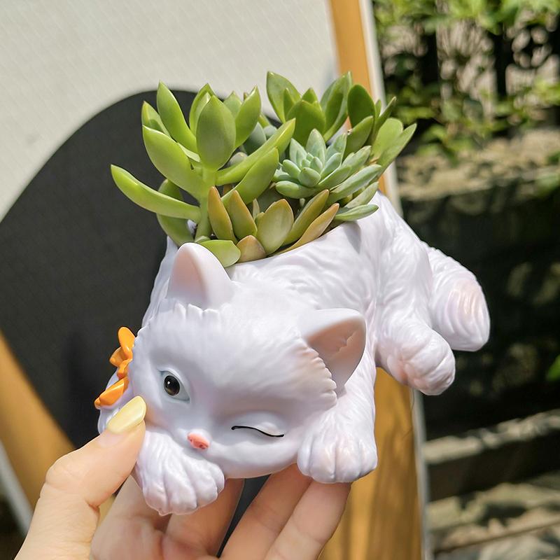Cute Cat Succulent Flowerpot Balcony Green Plants Living Room Home Office Desktop Potted Plant Home Decoration