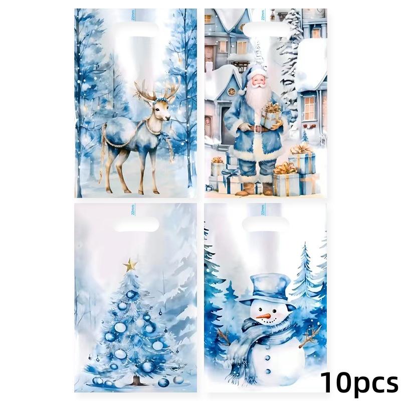 Christmas Gift Bag Printed Design Pearl Film Candy Bag Holiday Party Favor Handbag