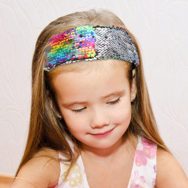Girl Double-side Sequins Headband Fish Scale Design Delicate Hair Band