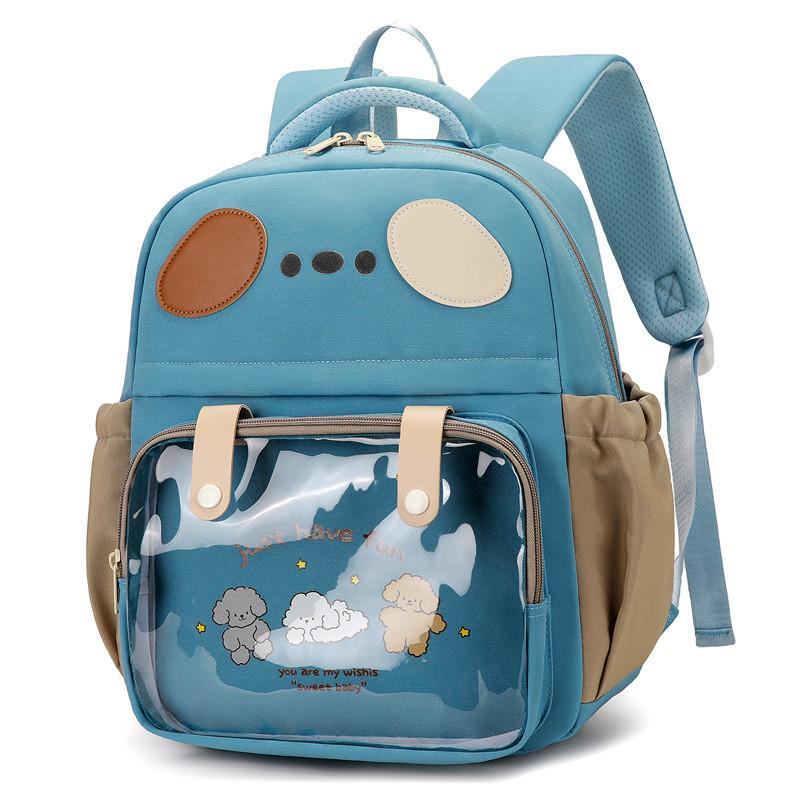 Letter Cartoon Puppy Kids Clear Backpack Cute Animal Design Toddler Bag School