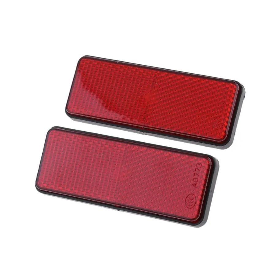 2pcs Rectangle Reflective Reflector Motorcycle Motorbike ATV Scooter Dirt Bike Moped 4 Wheeler Reflectors Exterior Accessories