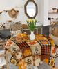 Fall Pumpkin Turkey Maple Leaf Gnome Waterproof Tablecloth Table Decor Washable Kitchen Dining Tablecloth Holiday Party Decor