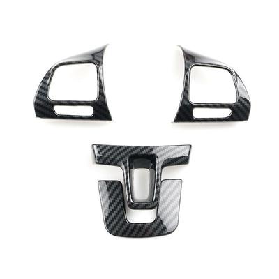 4Pcs Car Carbon Fiber Texture Steering Wheel Panel Cover Decor Trim For VW Caddy Jetta 2012-2014 Sharan Touran Golf MK6 Tiguan