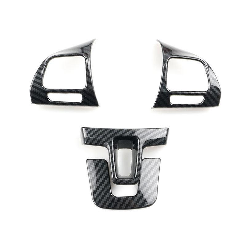 

4Pcs Car Carbon Fiber Texture Steering Wheel Panel Cover Decor Trim For VW Caddy Jetta 2012-2014 Sharan Touran Golf MK6 Tiguan