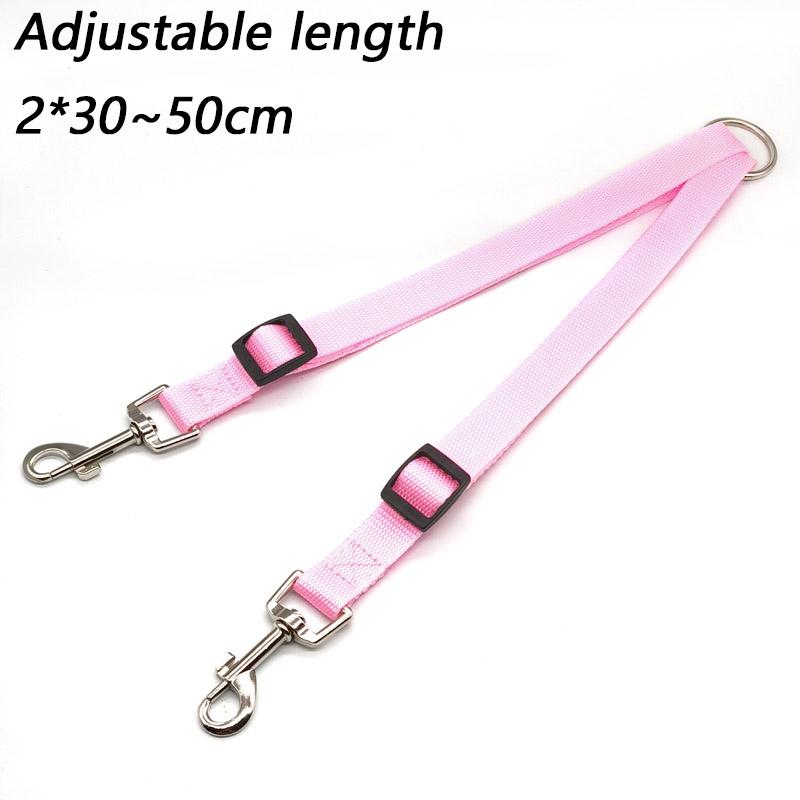 Laisse pour chien double coupleur double deux en un en nylon solide en forme de V réglable laisse pour chien de compagnie colorée deux voies 2 chiens laisse pour animal de compagnie
