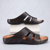 Fashion 2025 Men's plus size leather slippers with super strong elasticity, stylish, non slip and wear-resistant slippers