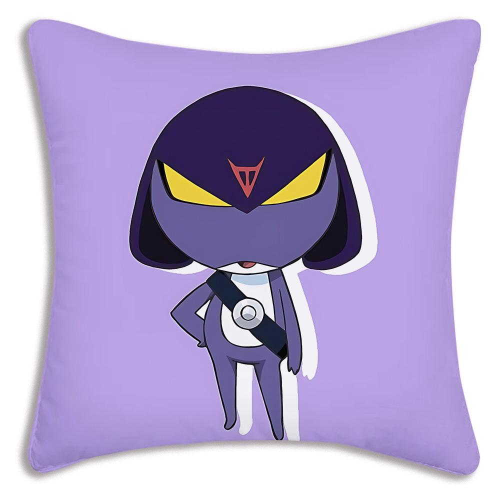 Hot Gunsous K-Keroro frog Pillow Covers Cartoon Sofa Decorative Home Double-sided Printing Short Plush Cute Cushion Cover