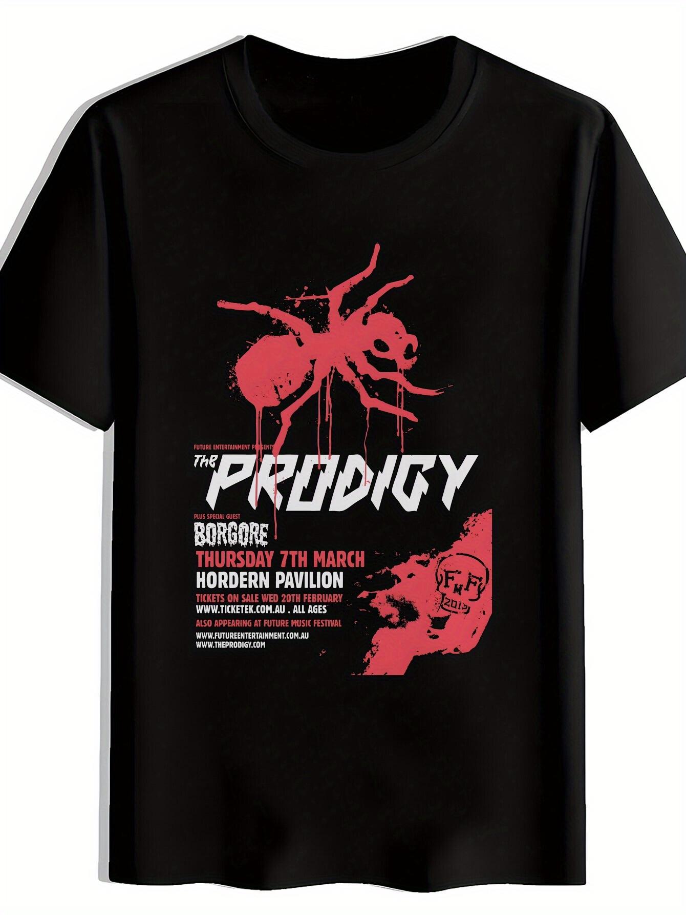 Черная футболка с графическим принтом  The Prodigy  - Короткий рукав XXL