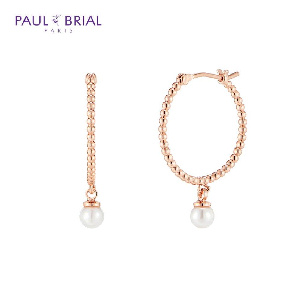 [Original release price: 27,000 won] Paul Brial [Silver] Pyse0052 (Pg) Pearl Bubble Hoop Earrings